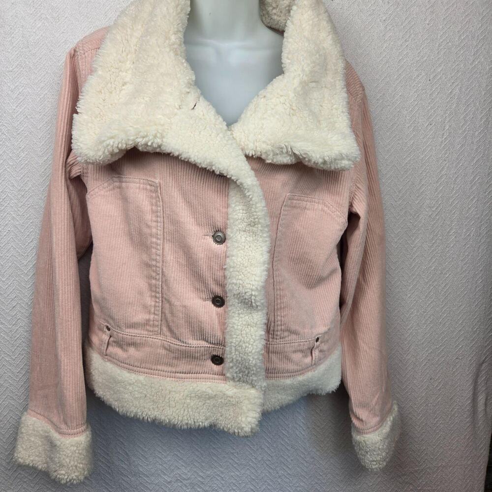 Pink corduroy cropped jacket with